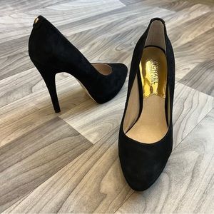 Michael Kors black suede heels